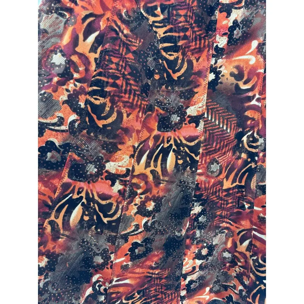 Vtg 90s Patchwork Animal Print Midi Skirt XL Pull On Abstract Boho Artsy Earthy